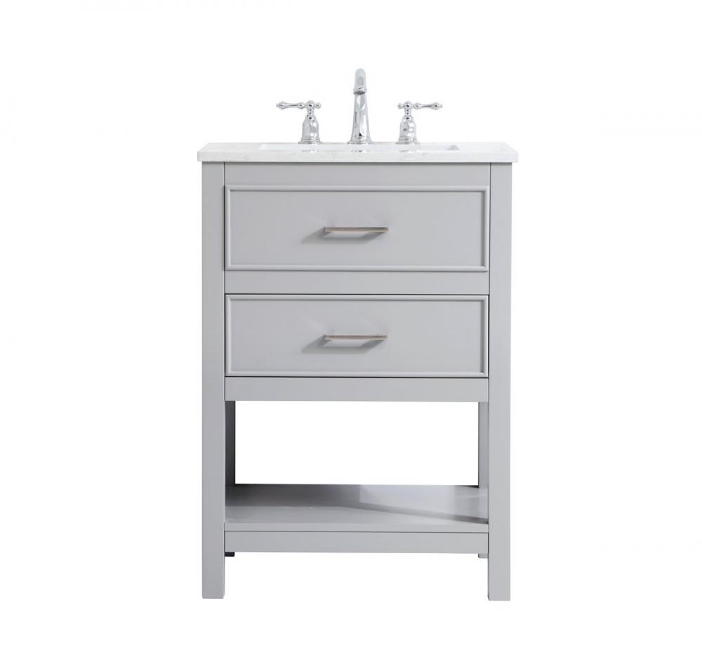 24 inch Single Bathroom Vanity in Grey