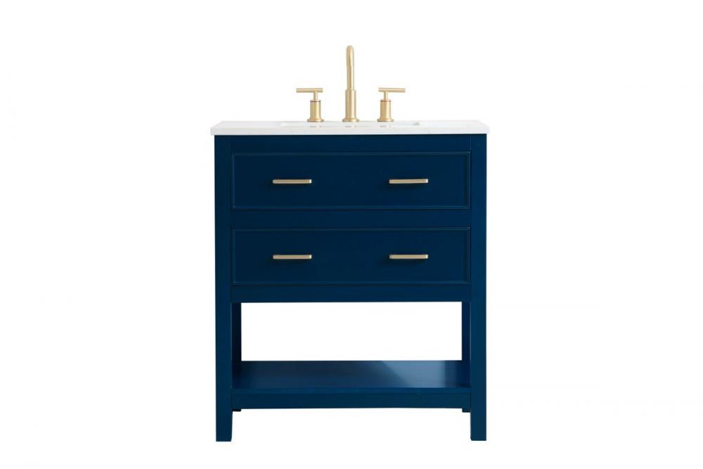 30 inch Single Bathroom Vanity in Blue