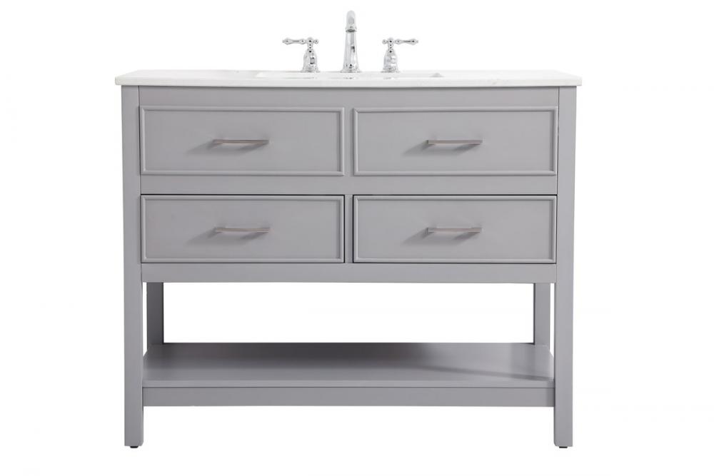 42 inch Single bathroom vanity in gray