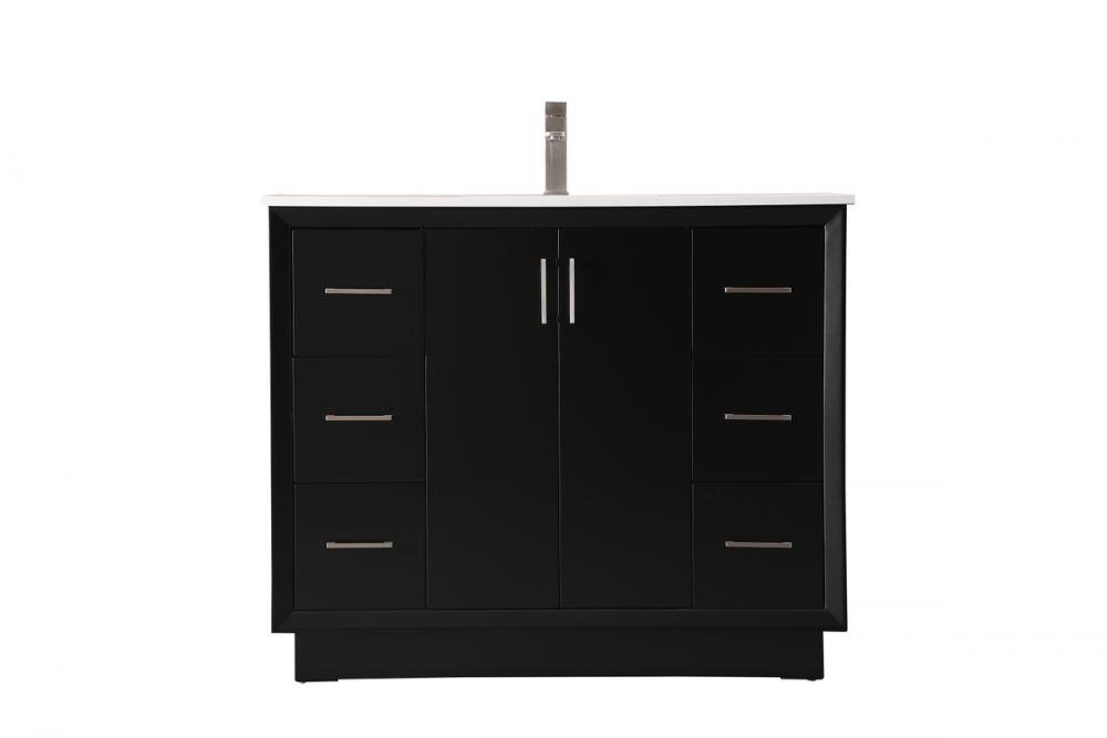 42 Inch SIngle Bathroom Vanity In Black