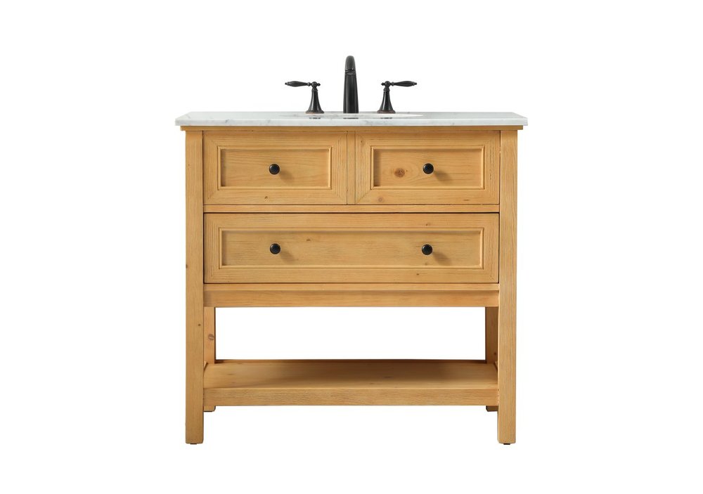 36 Inch Single Bathroom Vanity in Natural Wood