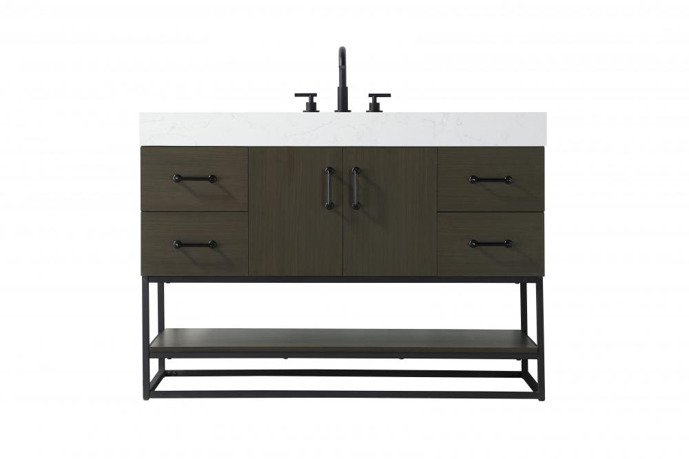 48 inch Single Bathroom Vanity in Mocha Brown