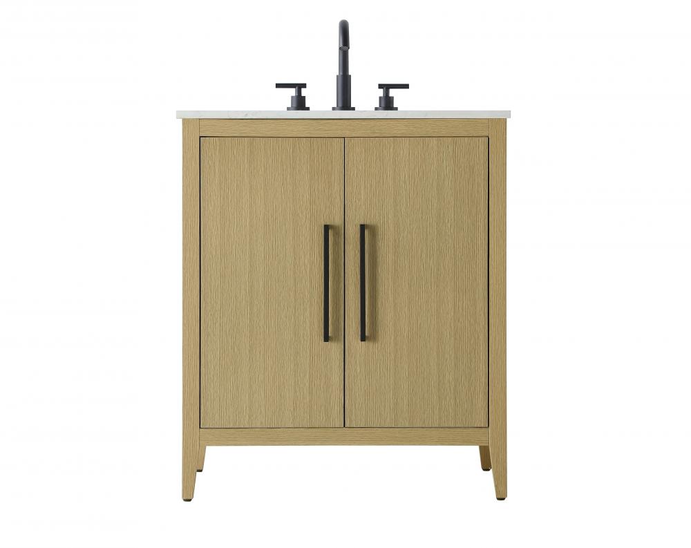 30 Inch Single Bathroom Vanity In  Honey Brown