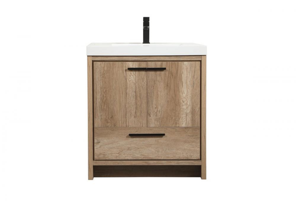 30 Inch Single Bathroom Vanity in Natural Oak