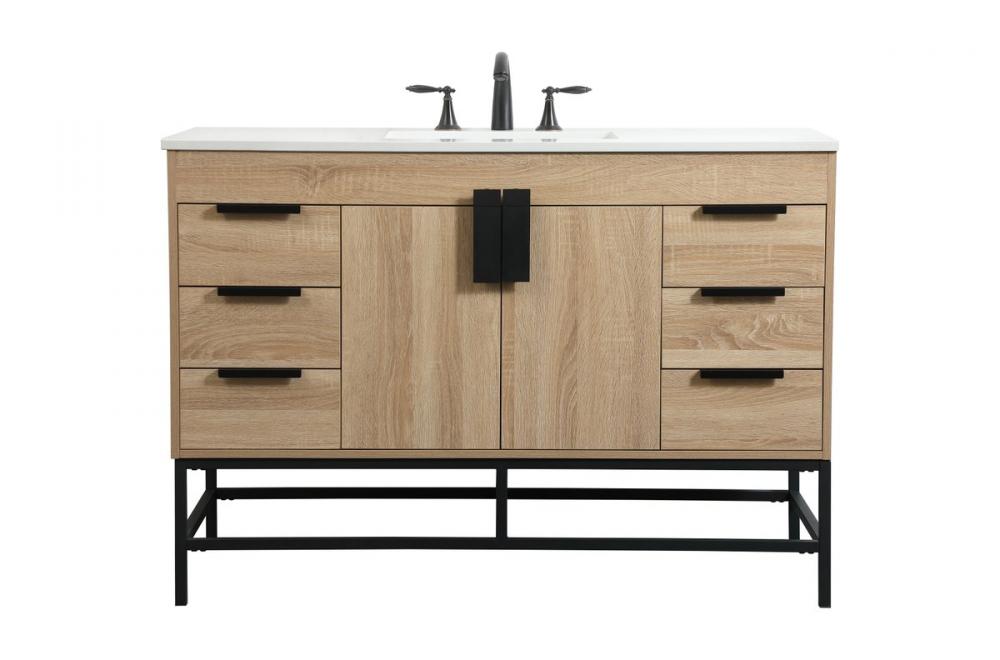 48 inch Single bathroom vanity in mango wood