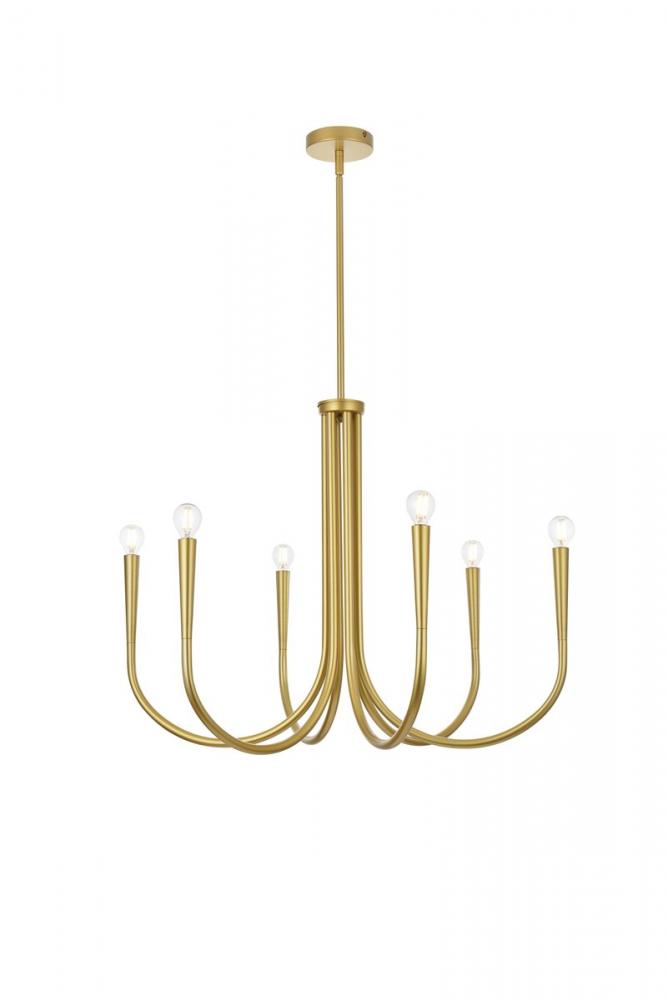 Layne 30 Inch Chandelier in Brass