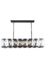  1212D53FB - Monaco 16 Light Flat Black (Matte) Chandelier Clear Glass Crystal