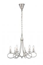 Elegant 1452D22PN - Lyndon 6 Light Polished Nickel Pendant