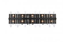 Elegant 2200W36BK - Serena 36 Inch Crystal Bath Sconce in Black