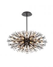 Elegant 2550D42BK - Vera 42 inch crystal starburst oval pendant in black