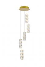 Elegant 3500D5RG - Polaris LED Light Gold Pendant Clear Crystal