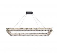 Elegant 3504D50L1BK - Monroe 50 Inch LED Single Rectangle Pendant in Black