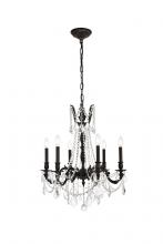 Elegant 9206D23DB/RC - Rosalia 6 Light Dark Bronze Chandelier Clear Royal Cut Crystal