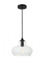 Elegant LD2246BK - Destry 1 Light Black Pendant With Clear Glass