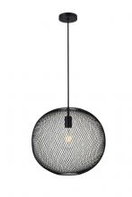 Elegant LD2252BK - Kenna 1 Light Black Pendant with Clear Glass