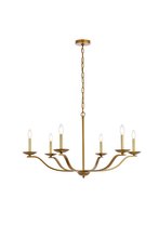 Elegant LD641D36BR - Trey 36 Inch Pendant in Brass