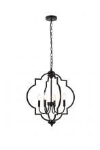 Elegant LD7065D20BK - Sandara 4 Lights Pendant in Black