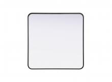 Elegant MR8A3030BLK - Contour Metal Square Mirror 30x30 in Black