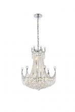 Elegant V8949D20C/RC - Corona 9 Light Chrome Chandelier Clear Royal Cut Crystal