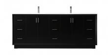 Elegant VF19684DBK - 84 Inch Double Bathroom Vanity In Black