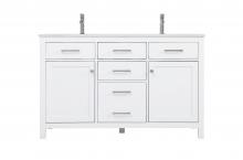 Elegant VF23354DWH - Vanity Cabinet 2dr 2dw W54"xD22"xH34" White