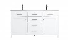 Elegant VF23360DWH - Vanity Cabinet 2dr 2dw W60"xD22"xH34" White