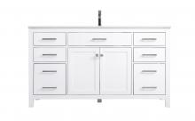 Elegant VF23360WH - Vanity Cabinet 2dr 6dw W60"xD22"xH34" White