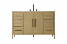 Elegant VF29354MHB - 54 Inch Single Bathroom Vanity In Honey Brown