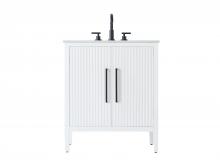 Elegant VF29630WH - 30 inch Single Bathroom Vanity in White