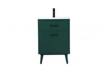 Elegant VF41024MGN - 24 Inch Bathroom Vanity in Green