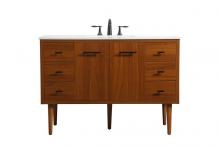 Elegant VF48048MTK - 48 Inch Single Bathroom Vanity in Teak