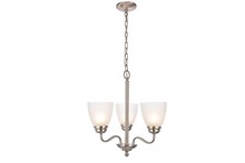 Elegant LD8001D18BN - Bale Collection Pendant D18.1 H18.7 Lt:3 Brushed Nickel Finish