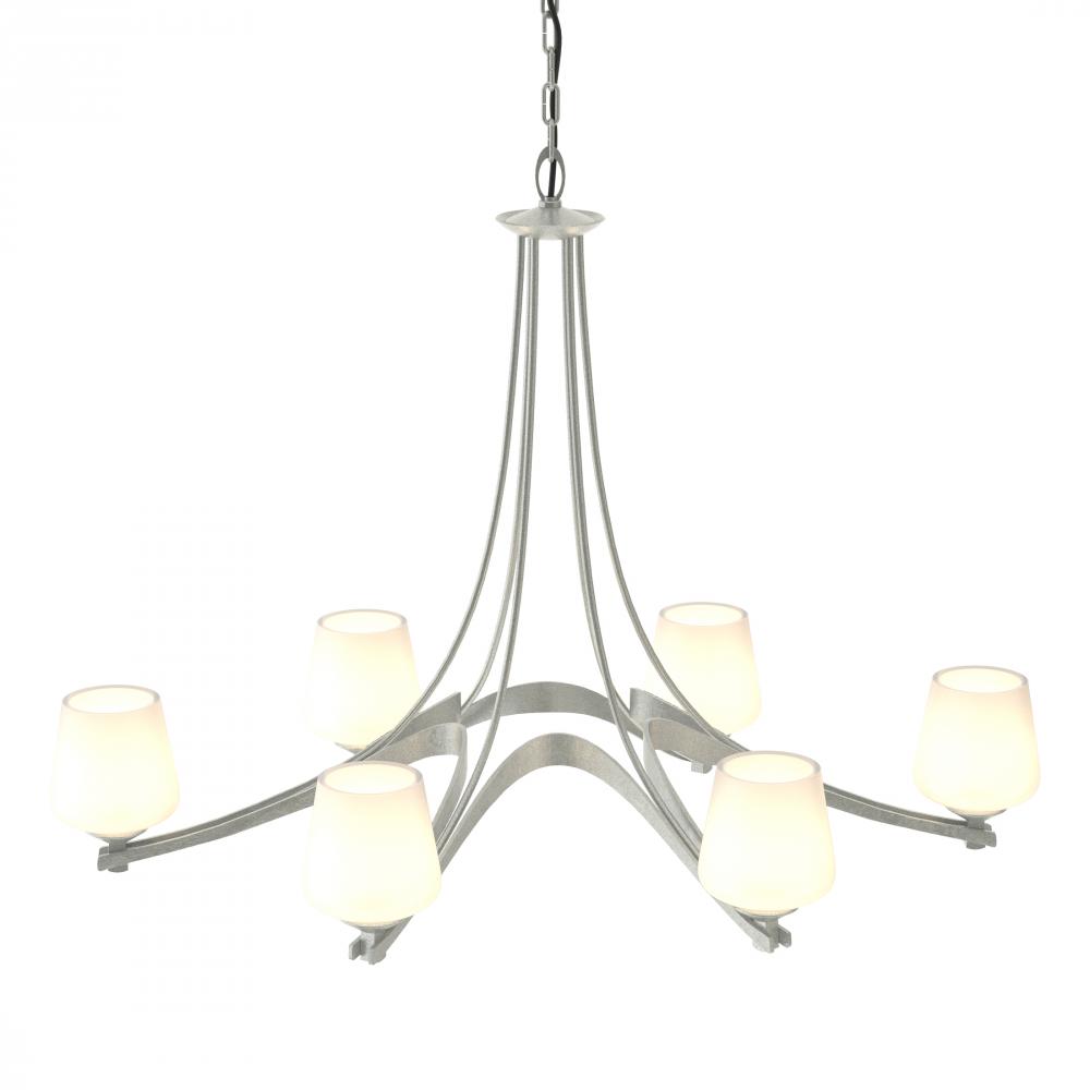 Oval Ribbon 6 Arm Chandelier