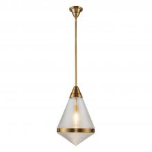 Alora Lighting PD348022VBPG - Willard 22-in Vintage Brass/Prismatic Glass 1 Light Pendant