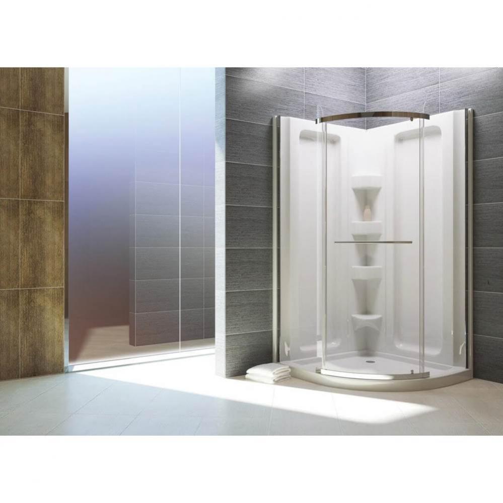 White Sorrento 38'' Round Frontshower