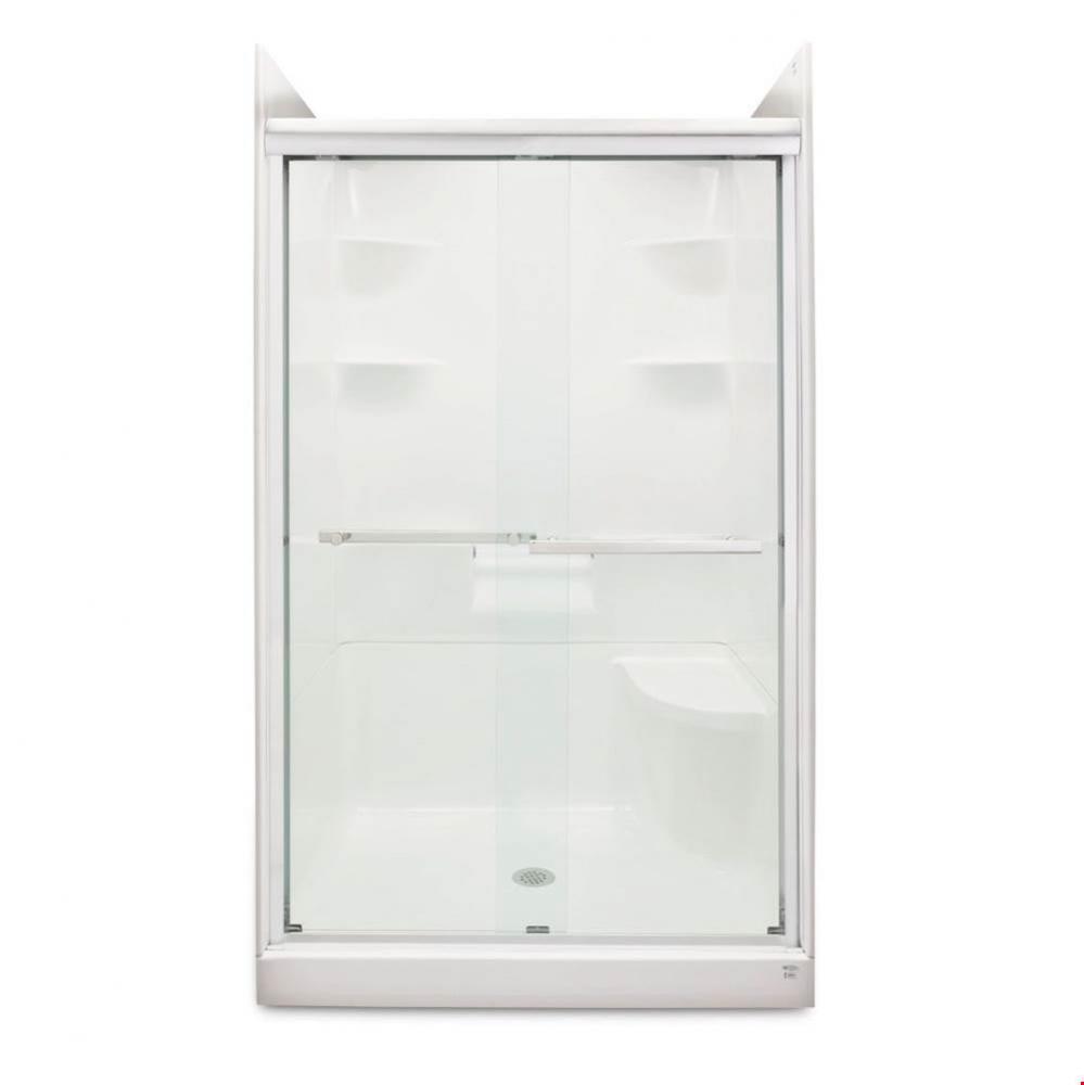 BD49 Bypass Shower Door Plain Silver