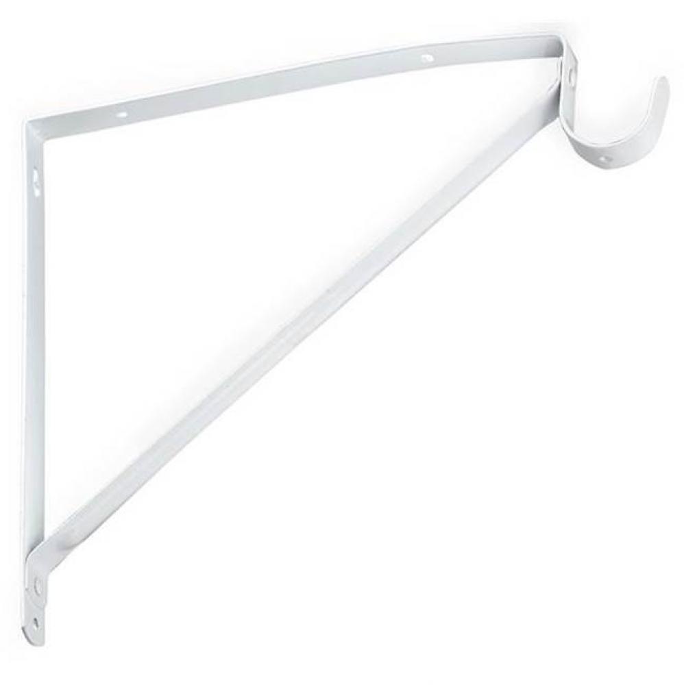 Fixed Heavy Duty Shelf and Rod Support, White Enamel