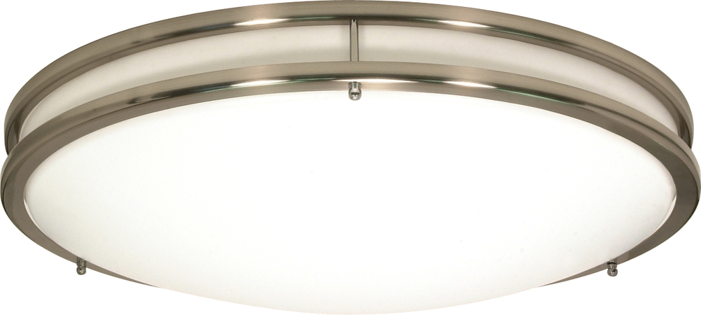 Glamour LED - 24" - Flush with White Acrylic Lens - Brushed Nickel Finish