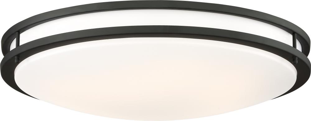 Glamour LED - 24" - Flush with White Acrylic Lens - Black Finish