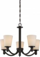 Nuvo 60/5925 - Laguna - 5 Light Hanging with White Glass - Aged Bronze Finish