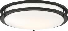 Nuvo 62/1437 - Glamour LED - 17" - Flush with White Acrylic Lens - Black Finish