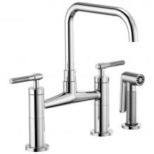 Brizo Canada 62553LF-PC - Square Spout Bridge, Knurled Handle