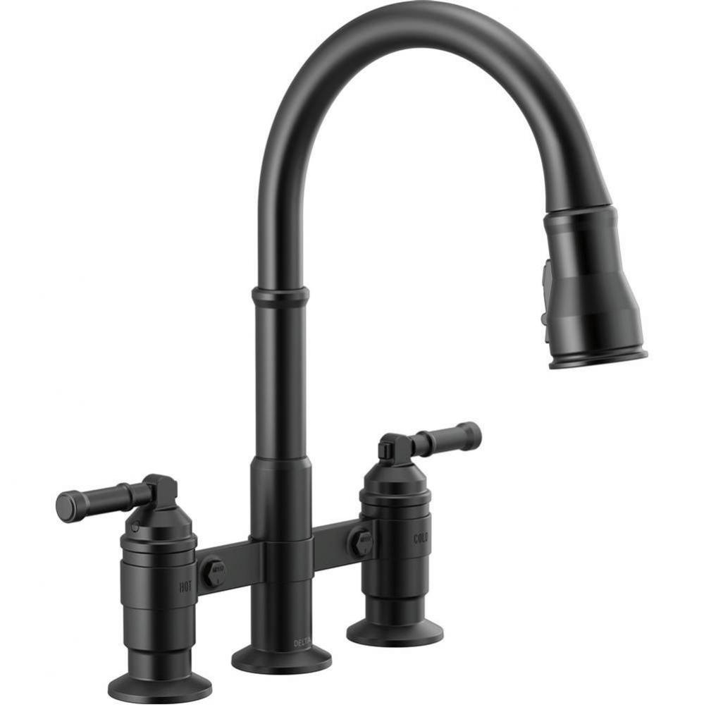 Broderick™ Two Handle Pull-Down Bridge Kitchen Faucet