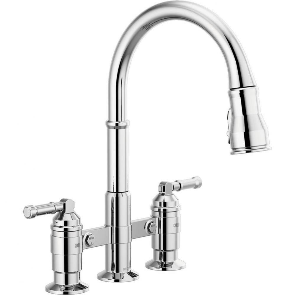 Broderick™ Two Handle Pull-Down Bridge Kitchen Faucet