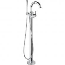 Delta Canada T4759-FL - Trinsic® Single Handle Floor Mount Tub Filler Trim with Hand Shower