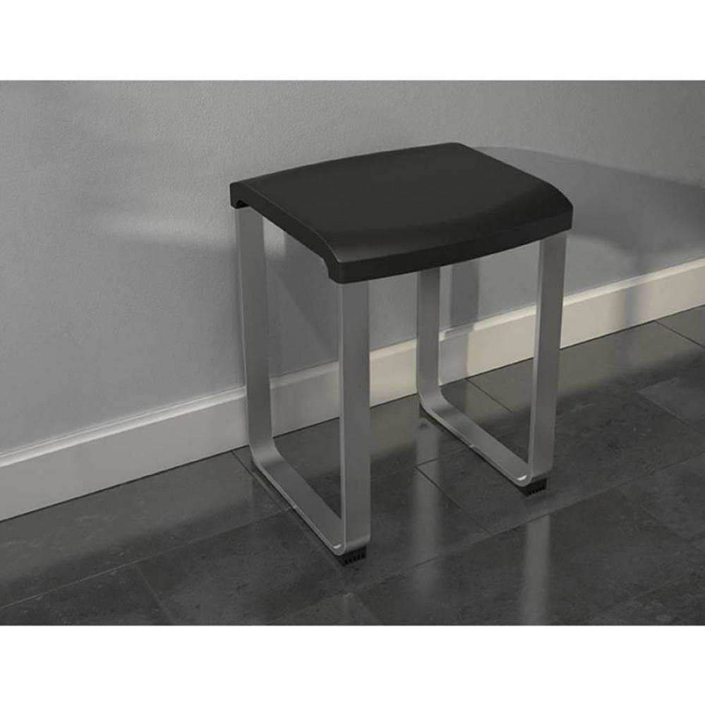 VERITAS PREMIERE BATH STOOL / CHROME WITH BLACK SEAT