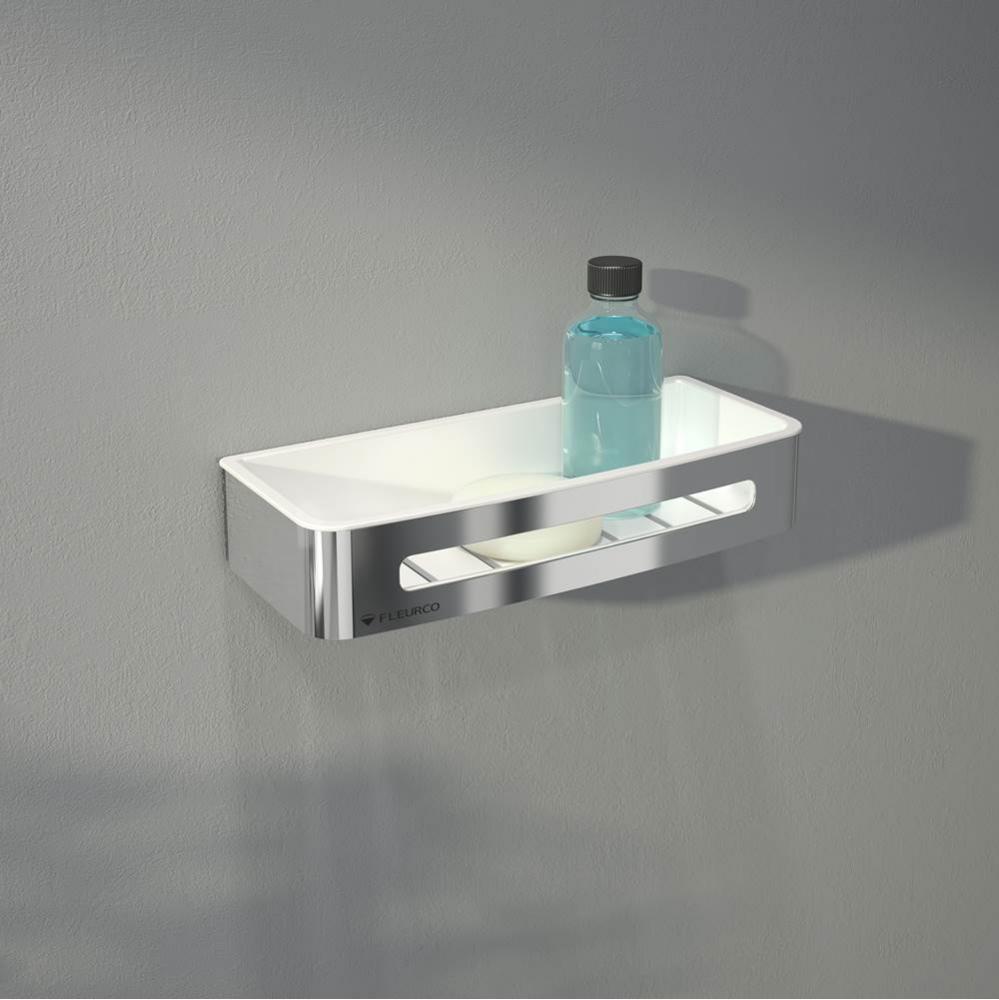 AURORA SHOWER SHELF/11x5''/WHT/CHR