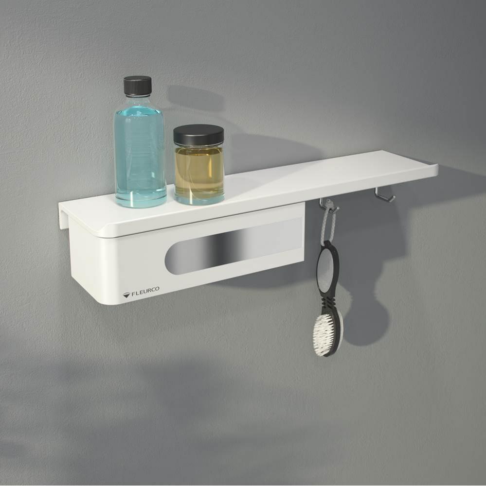 ELOQ SHELF/DRAWER W/HOOKS/18x5''/WHT/CHR