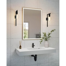 Fleurco Canada MFA2136-25 - ARTUS FRAMED MIRROR 21'' W x 36'' H +DEFOG +LIGHT, BRUSHED NICKEL