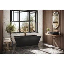 Fleurco Canada BCA6829-33MG - ARIA CALANDO TUB/6829/MATTE BLK EXT/GLOSS BLK INT/BLK DRAIN